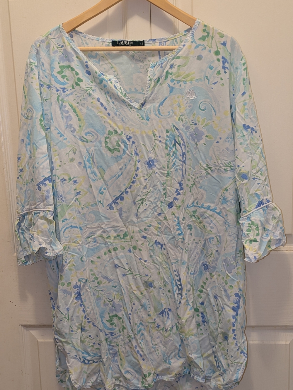 Lauren Ralph Lauren Blue and Green Paisley Sleep Wear